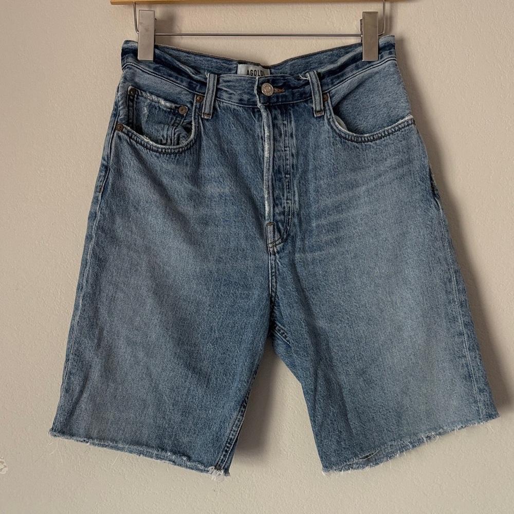 Agolde Light Blue Denim Shorts
